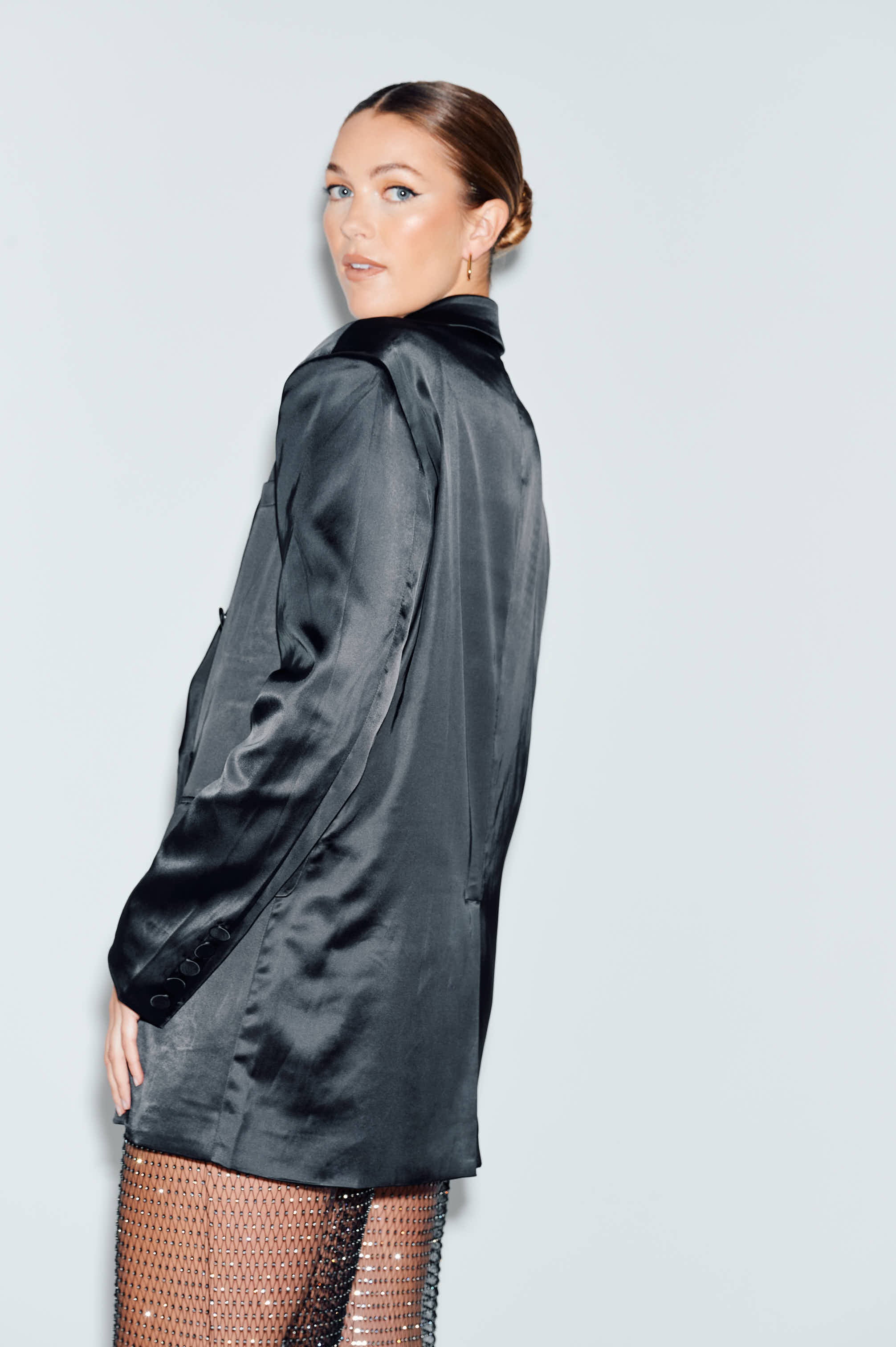 Satin Double Breast Blazer