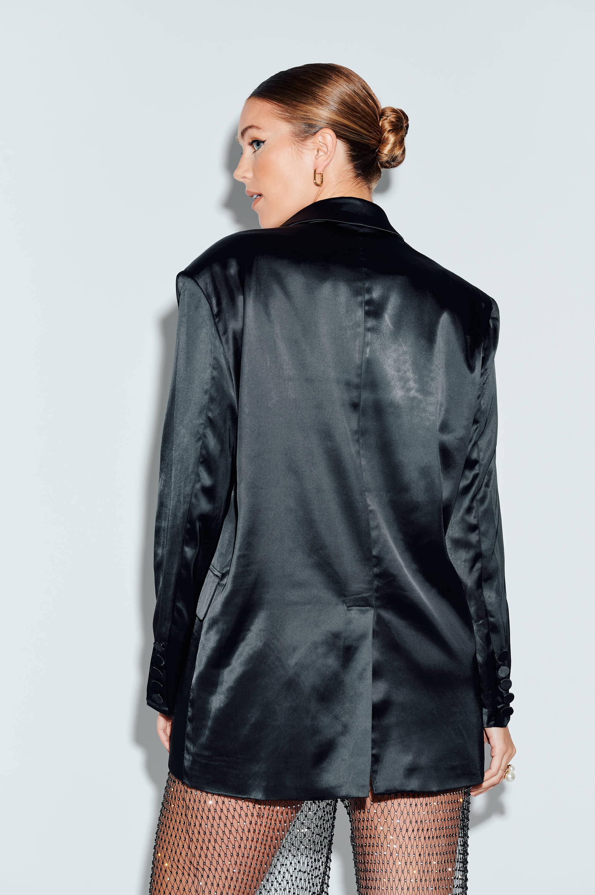 Satin Double Breast Blazer
